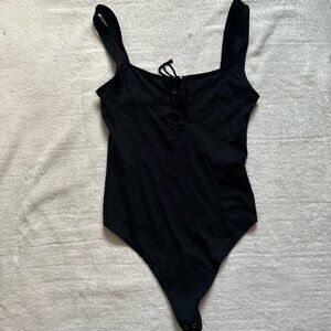 Abercrombie & Fitch Lace-Up Corset Seamless Fabric Bodysuit